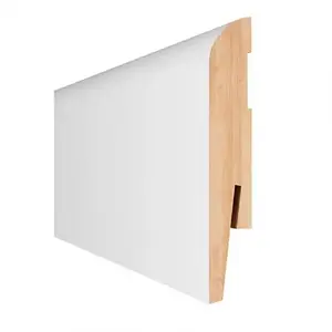 Padló szegélyléc LO4 12X100X2400MM fehér fél matt furnérozott kép