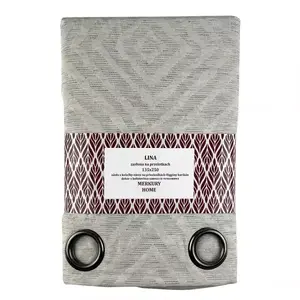 Függöny Lina karikákkal 135x250 ekrü Merkury Home kép