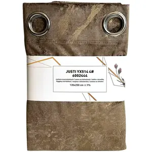 Karikás függöny Velvet Justi YX514/4 135x250 cm barna kép
