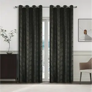 Függöny karikákkal YC11935/280G/24/140x250 cm fekete kép
