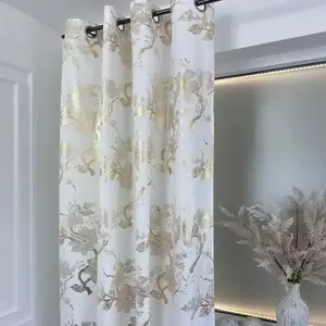 Függöny fűzőlyukakkal TOPAZ 23079 140x250 krém kép