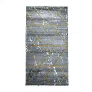 Szőnyeg Frisee Diamond 2, 0/2, 9 A0052 sötét szürke/arany kép