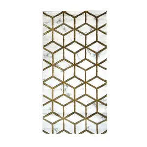 Szőnyeg Frisee Diamond 2, 0/2, 9 B0072 fehér/arany kép
