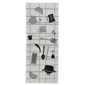 Szőnyeg Kitchen 0, 8/2, 0 12396a Sxs fehér/fekete 13 kép