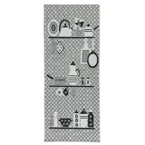 Szőnyeg Kitchen 0, 8/2, 0 11107b Sxs fehér/fekete 13 kép