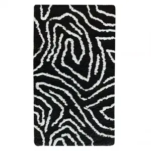 Szőnyeg Shaggy BlackCurves 0, 8/1, 5 PSR-13557 fekete kép