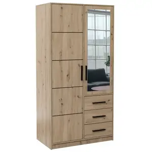 Szekrény Kos D2 tölgy artisan/tükör kép