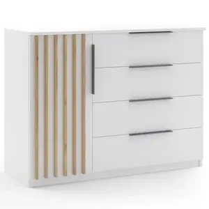 Komód Sorento 120x89x48 fehér/Lamel Karany kraft kép