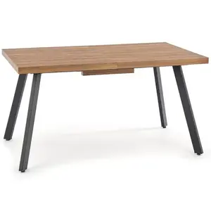 Asztall Berlin 90x160 mdf/acél – méz dió/fekete kép