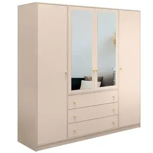 Szekrény Siena D4 bézs homok / tükör kép