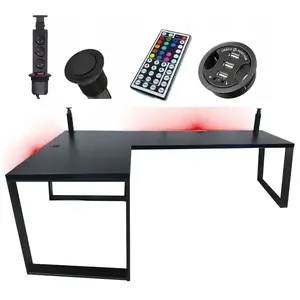 Játék Íróasztal Sarok Loft Low Fekete 202x136x3.6 Modell 3 kép