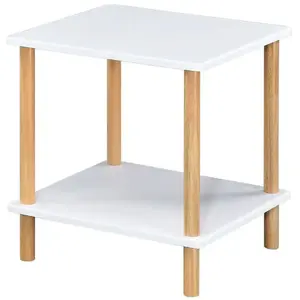 Dohányzóasztal Gc7404 40x40x45 Fehér/Természetes kép