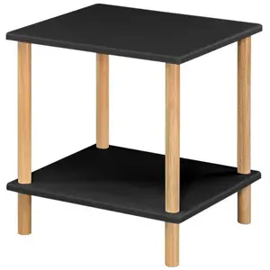 Dohányzóasztal Gc7404 40x40x45 Fekete/Természetes kép