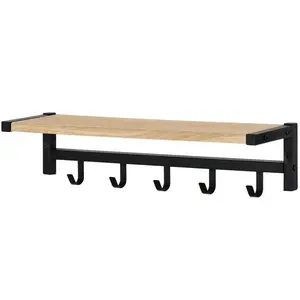Akasztó fal Polccal és kampókkal Gc6195 Fekete/Sonom kép