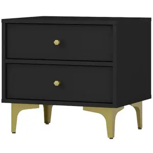 Éjjeliszekrény Tokyo 1 2S fekete grafit 801 kép