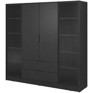 Szekrény Kelly 4D RD fekete + led kép