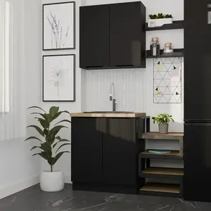 Konyhabútor Siena Fekete Mat 80cm Munkalap nélkül kép
