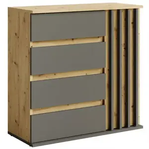 Komód Doris 1d4s Tölgy Artisan/Szürke kép