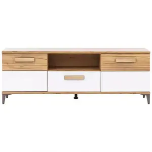 Szekrény RTV Snobi Sb01 Tölgy Craft/Alpesi fehér kép