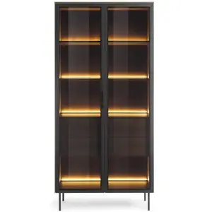 Vitrin Lumi Magas A 91 2d2s + Led Tölgy Dunin + Fekete kép