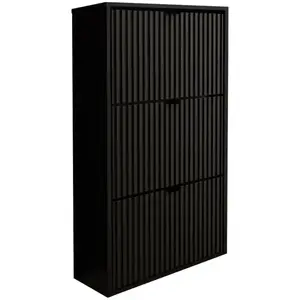 Cipőszekrény Laro I Álló Fekete/Fekete/ Fekete kép