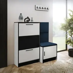 Cipőszekrény Kpl Foli Fehér + Kék (KRONOS 09) kép