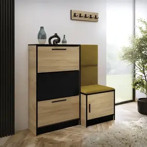 Cipőszekrény Kpl Foli Craft + Sárga (KRONOS 01) kép