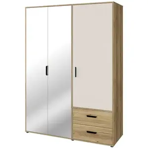 Szekrény Mokkaro Moks837-M802 1d2lud2sz Homok/Tölgy Mauvella kép