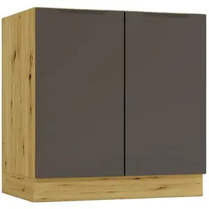 Konyhaszekrény Cosmo Isabel D80zl Mocca Grey/Tölgy Artisan kép