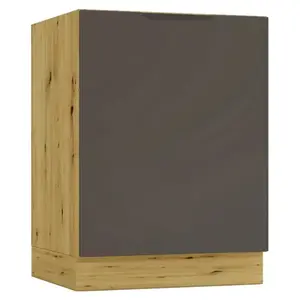 Konyhaszekrény Cosmo Isabel D60zl P/L Mocca Grey/Tölgy Artisan kép