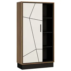 Regál Brolo BROR01 1D tölgy catania/fekete gyöngy/mdf fehér hg kép