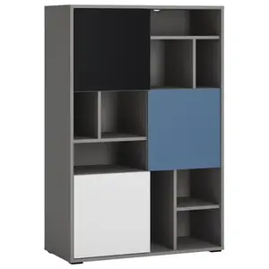 Regál Laser LASR02B 3D platina szürke/fekete gyöngy/alpesi fehér/kék kép