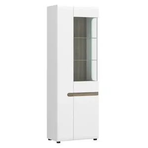 Vitrin Linate típus 01 jobbos 3D alpesi fehér/szarvasgomba/mdf fehér l kép