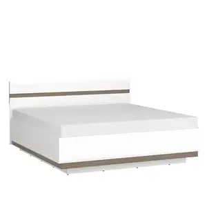 Ágy Linate typ 94 160 + ágyrácsz alpesi fehér/szarvasgomba/mdf fehér L kép