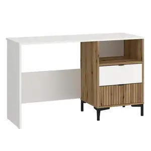 Íróasztal Ricko RIKB01 2S fehér alpesi/tölgy coast evoke/túlnyomtatás kép