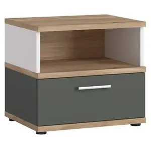 Éjjeliszekrény Twenty TWEK03 1S tölgy honey castello/alpesi fehér/grafit szürke kép