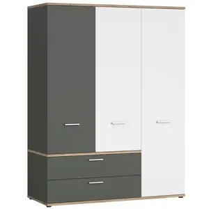 Szekrény Twenty TWES03 3D2S tölgy honey castello/alpesi fehér/grafit szürke kép