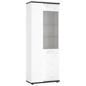 Vitrin Venezia VENV01L 2D alpesi fehér/tölgy vicenza fekete/mdf fehér l kép