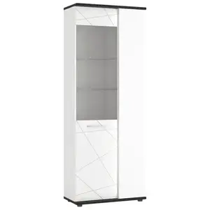 Vitrin Venezia VENV01R 2D alpesi fehér/tölgy vicenza fekete/mdf fehér l kép