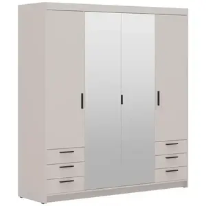 Szekrény Elena 4D 6S tükör homokbézs kép