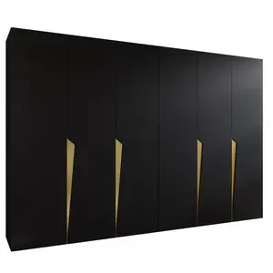 Szekrény Piano 1-300 (2x150) fekete/arany kép