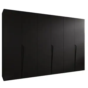 Szekrény Piano 1-300 (3x100) fekete/fekete kép