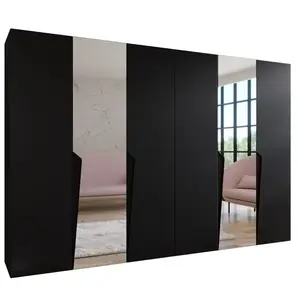 Szekrény Piano 2-300 (2x150) fekete/fekete kép