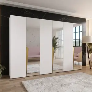 Szekrény Piano 2-300 (3x100) fehér/arany kép