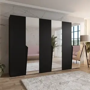 Szekrény Piano 2-300 (3x100) fekete/fekete kép
