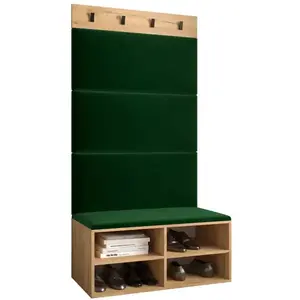 Előszobafal Miro tölgy craft panel zöld kép
