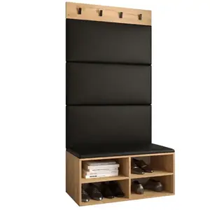 Előszobafal Miro tölgy craft panel fekete eco kép