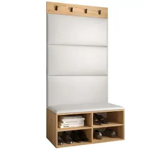 Előszobafal Miro tölgy craft panel fehér kép