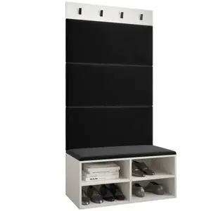 Előszobafal Miro fehér panel fekete kép