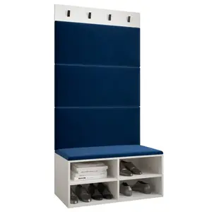 Előszobafal Miro fehér panel kék kép